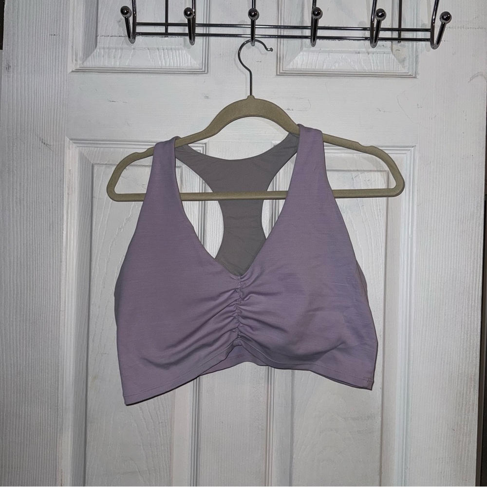 SHEIN Lilac Ruched Sports Bra